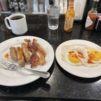 Leesburg Diner by Cafe Kindred - Sausage, Bacon, Eggs. Partially devoured. - American Near Me - Leesburg, Virginia Leesburg Diner by Cafe Kindred - Sausage, Bacon, Eggs. Partially devoured. - American Near Me - Leesburg, Virginia