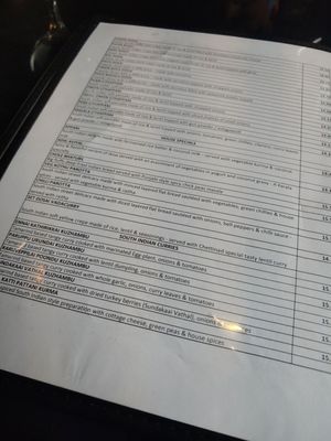 Menu photo 2 A2B Indian Vegetarian Restaurant Herndon, VA