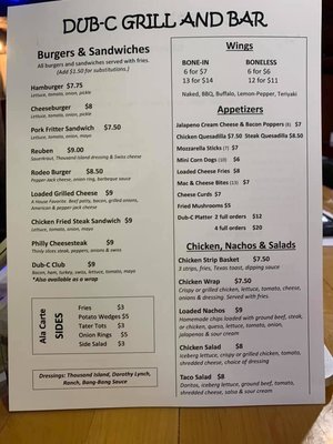 Menu photo 1 Dub C Grill and Bar White City, KS