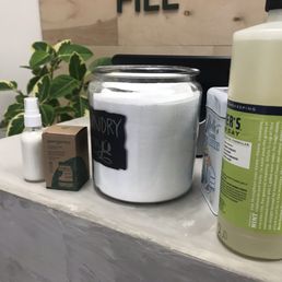Facial lotion, mouth wash tabs, refill on laundry soap, refill of oxy powder, and refill of liquid laundry soap. Facial lotion, mouth wash tabs, refill on laundry soap, refill of oxy powder, and refill of liquid laundry soap.