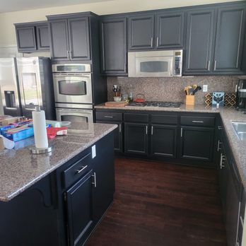 TOP Painters - I painted kitchen cabinets in tricorn black. - Painters Near Me TOP Painters - I painted kitchen cabinets in tricorn black. - Painters Near Me