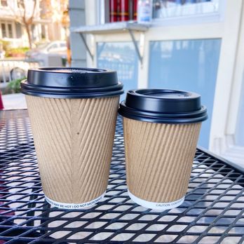 Hizcafe - Left: Medium sized latte Right: Small sized latte - Coffee & Tea Near Me - Hercules, California