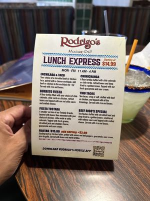Menu photo 1 Rodrigo's Mexican Grill Orange, CA Menu photo 1 Rodrigo's Mexican Grill Orange, CA
