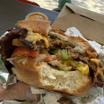 Fatboy’s Vegan Burgers - Petite patty 60/40 with almost all the toppings! - Vegan Near Me - Brooklyn, New York Fatboy’s Vegan Burgers - Petite patty 60/40 with almost all the toppings! - Vegan Near Me - Brooklyn, New York
