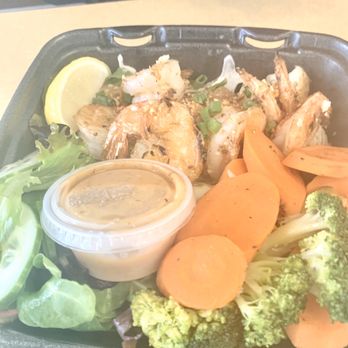 Pineapple Grill  - Garlic shrimp plate with steamed veggies - Hawaiian Near Me - Hurst, Texas