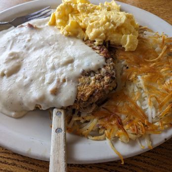 Village Cafe - CFS and scrambled eggs with hash browns. - New American Near Me - Arroyo Grande, California Village Cafe - CFS and scrambled eggs with hash browns. - New American Near Me - Arroyo Grande, California