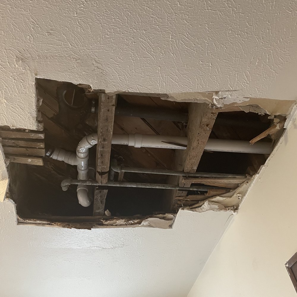 Riner Rentals - The hole that has been left in my ceiling. - Property Management Near Me - Harrisonburg, Virginia Riner Rentals - The hole that has been left in my ceiling. - Property Management Near Me - Harrisonburg, Virginia