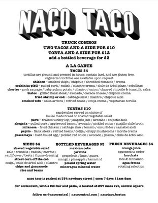 Menu photo 4 Naco Taco on Newbury Boston, MA Menu photo 4 Naco Taco on Newbury Boston, MA