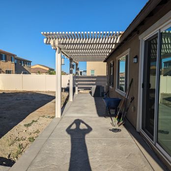 SAE Builders - Concrete patio and Alumawood lattice cover. - General Contractors Near Me - Menifee, California SAE Builders - Concrete patio and Alumawood lattice cover. - General Contractors Near Me - Menifee, California