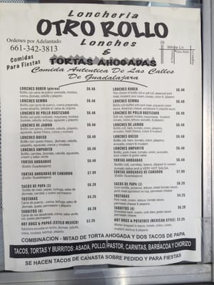 Menu photo 7 Loncheria Otro Rollo Bakersfield, CA