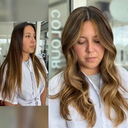 Colour Splash Hair Studio - Brunette balayage B4/after