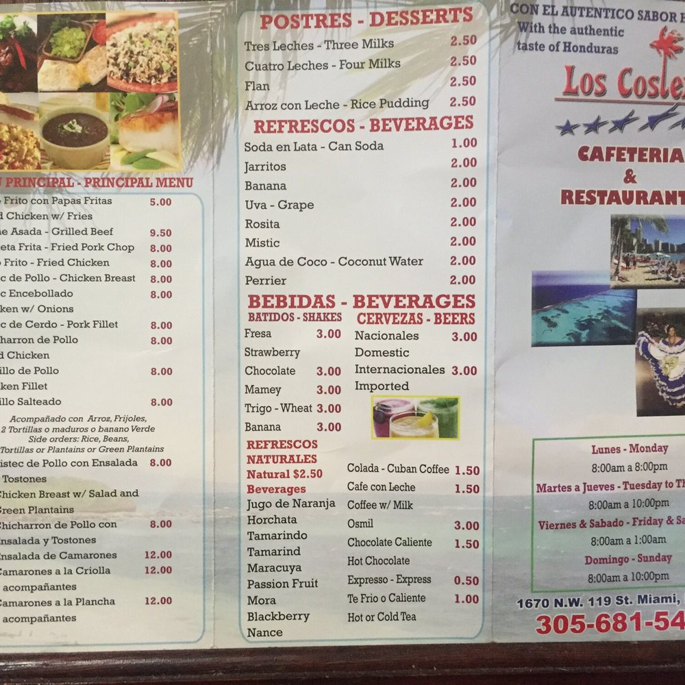 Los Costenos Restaurant - Menu - Cafes Near Me - Miami, Florida