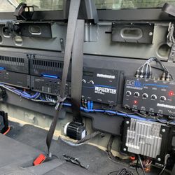 MD1 Audio & Tint - Full sound system with amp rack lc8i in-line converter epicenter to enhance bass 400/4 jl amplifier 1500/1 jl amplifier with ofc wiring
