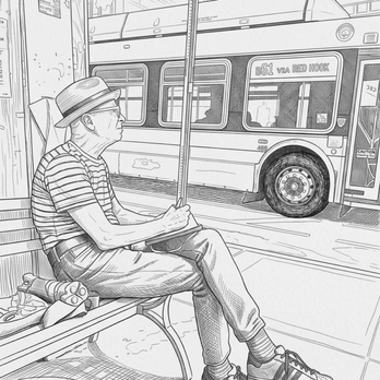 Principles GI Coffee House - Artist drawing in his sketchbook at the open entrance to Principals GI Coffee House - Coffee & Tea Near Me - Brooklyn, New York Principles GI Coffee House - Artist drawing in his sketchbook at the open entrance to Principals GI Coffee House - Coffee & Tea Near Me - Brooklyn, New York
