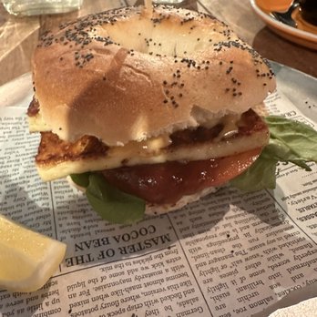 Brew - Halloumi bagel - Wine Bars Near Me - Brisbane, QLD Brew - Halloumi bagel - Wine Bars Near Me - Brisbane, QLD