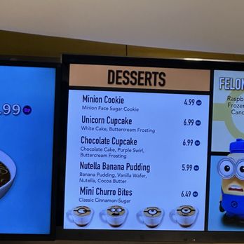 Universal Studios Hollywood - Minion Cafe Menu - Amusement Parks Near Me - Universal City, California