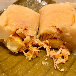 King's Donuts - Salvadoran Pork Tamale. Incredibly soft, to the point where the masa melts in your mouth. Filled with soft potatoes and tender pork.