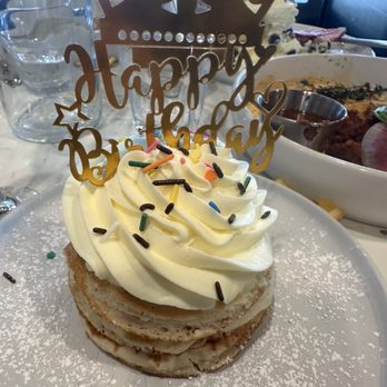 El Bistro by Salt and Pepper - Birthday pancakes - Latin American Near Me - Modesto, California