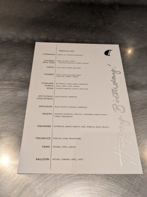 Menu photo 4 Alinea Chicago, IL