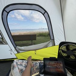 Straits State Park - Lake view from tent