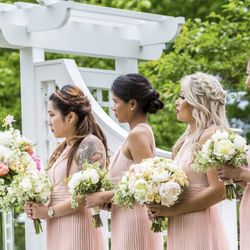 Awesome Blossom - June Wedding - ceremony arrangement, bridal & bridesmaid bouquets