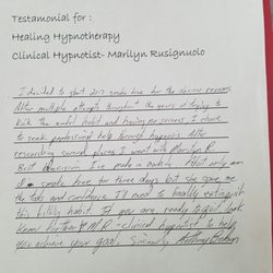 Healing Hypnotherapy - Testimonial from recent client Tony. Permanently quit smoking