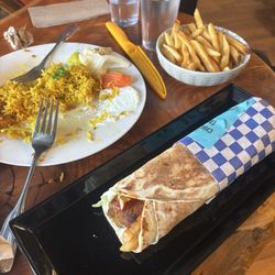 From Yola - Chicken Taouk sandwich, fries, chicken kabob meal