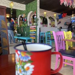 La Tinaja Bar and Grill - Tamarind juice in a special cup that keeps it nice and cold