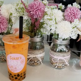 Thai iced tea with boba!