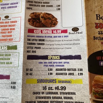 MOE’S DELI - Menu 8/22/22 - desserts, kids menu, drinks, smoothies - Delis Near Me - Bethany Beach, Delaware