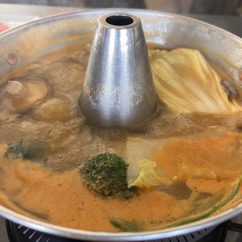 Tabu Shabu - My vegetables simmering in the delicious spicy miso/Tonkatsu mixed broth. - Japanese Near Me - Thousand Oaks, California Tabu Shabu - My vegetables simmering in the delicious spicy miso/Tonkatsu mixed broth. - Japanese Near Me - Thousand Oaks, California