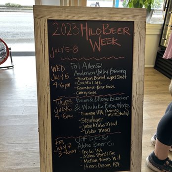 Hilo Bottle Shop - a blackboard with a list of drinks - Beer, Wine & Spirits Near Me - Hilo, Hawaii Hilo Bottle Shop - a blackboard with a list of drinks - Beer, Wine & Spirits Near Me - Hilo, Hawaii