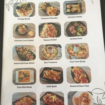 Siam Casa Thai Cuisine - Food pictures on back of Lunch Specials menu. - Thai Near Me - Baldwin Park, California Siam Casa Thai Cuisine - Food pictures on back of Lunch Specials menu. - Thai Near Me - Baldwin Park, California