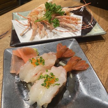 Kiraku - ama ebi special - super sweet tail and crunchy head - Tapas/Small Plates Near Me - Berkeley, California Kiraku - ama ebi special - super sweet tail and crunchy head - Tapas/Small Plates Near Me - Berkeley, California