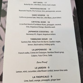 Gitanes - cocktail menu - French Near Me - Ottawa, Ontario
