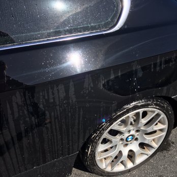 Valero - Right after the car wash. Half of the car is dry and wasn't washed. Car wasn't rinsed and you can see soap. - Gas Stations Near Me - Mountain View, California