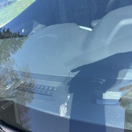 They also left their glue visible on the windshield They also left their glue visible on the windshield