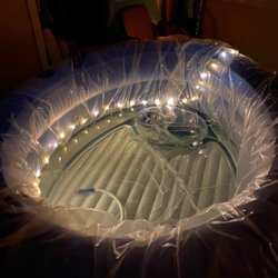 Nurture Nature Doula Services - Pretty lights Daniella set up in the birth pool in my room
