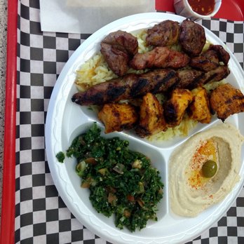Siraj’s Shawarma - Chicken kofta lamb kebabs with hummus rice tabbouleh 13.98 - Mediterranean Near Me - Whittier, California Siraj’s Shawarma - Chicken kofta lamb kebabs with hummus rice tabbouleh 13.98 - Mediterranean Near Me - Whittier, California