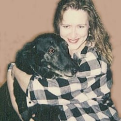 C-U Pet Sitting Service - Janus hugs her be-loved black lab Babe