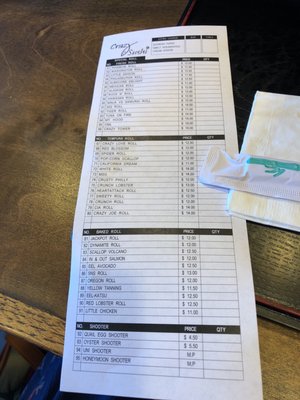 Menu photo 6 Crazy Sushi Tigard, OR