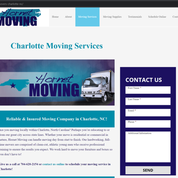 Hornet Moving - Misleading information on the Hornet Moving website advertising ability to move across state lines - Movers Near Me - Charlotte, North Carolina Hornet Moving - Misleading information on the Hornet Moving website advertising ability to move across state lines - Movers Near Me - Charlotte, North Carolina