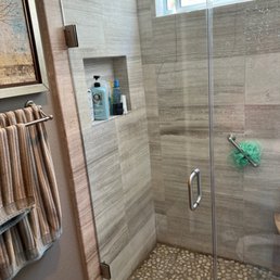 Shower door installed Shower door installed