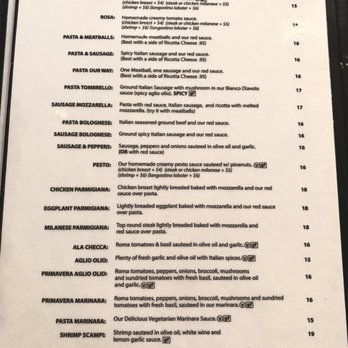 Roman Cucina - 10/28/21 pasta menu - Italian Near Me - Fullerton, California