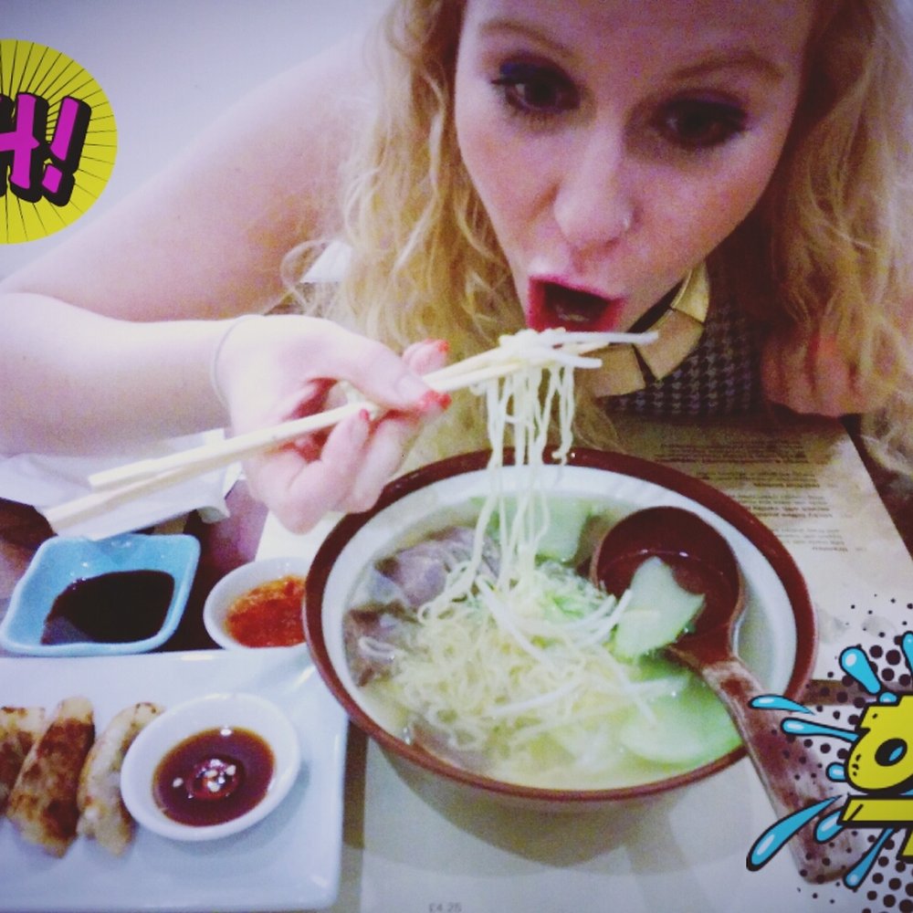 Beki loving the char sui ramen... Beki loving the char sui ramen...