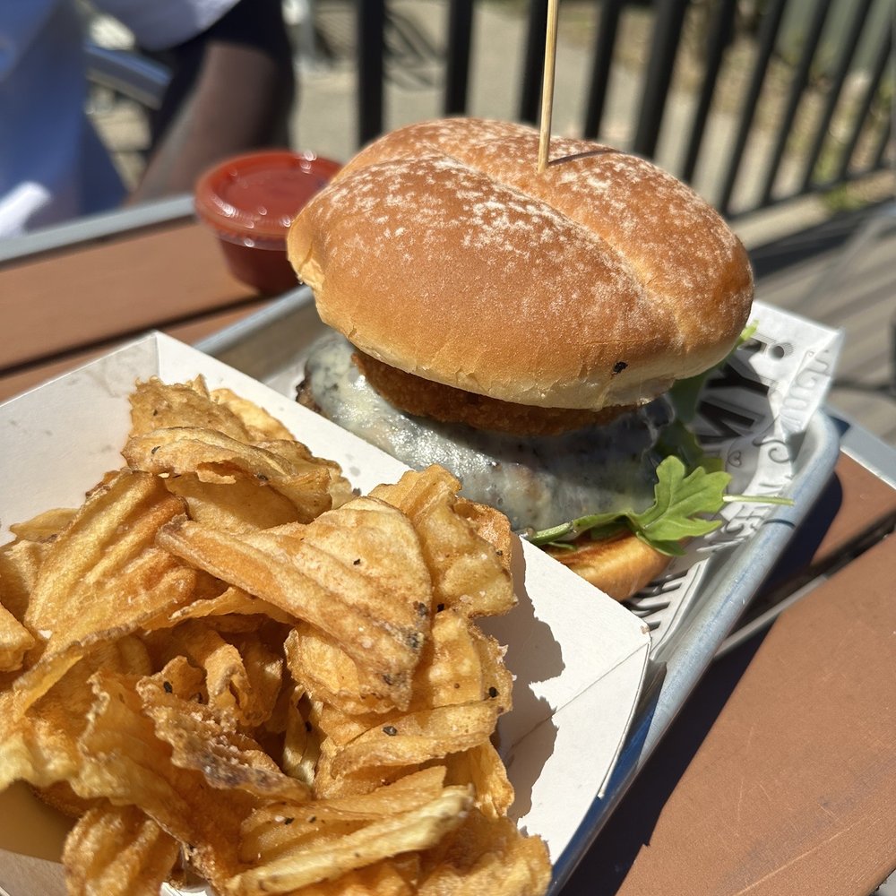 a hamburger and french fries on a tray a hamburger and french fries on a tray