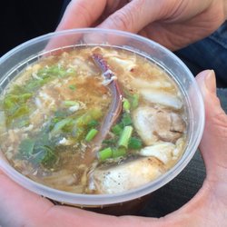 China 1 - Hot & Sour?? Tasty- but tastes like egg drop + vegetable soup with red pork thrown in.