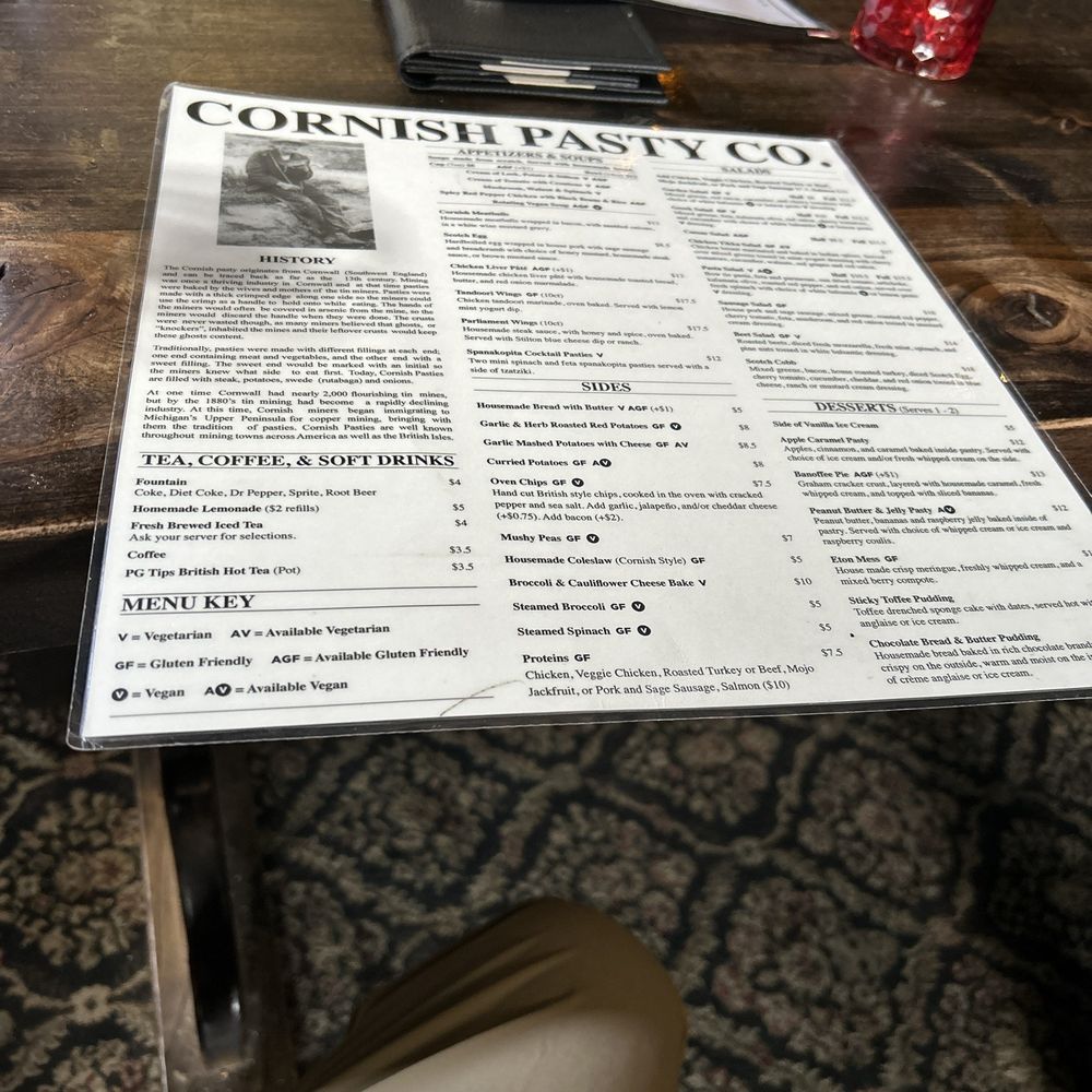 Cornish Pasty Co - Menu - British Near Me - Flagstaff, Arizona