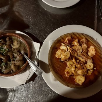 Costa Brava - CHAMPIÑONES AL AJILLO - Sautéed mushrooms in garlic & Sherry wine with PULPO A LA GALLEGA - Octopus with olive oil and spicy paprika - Tapas Bars Near Me - San Diego, California Costa Brava - CHAMPIÑONES AL AJILLO - Sautéed mushrooms in garlic & Sherry wine with PULPO A LA GALLEGA - Octopus with olive oil and spicy paprika - Tapas Bars Near Me - San Diego, California