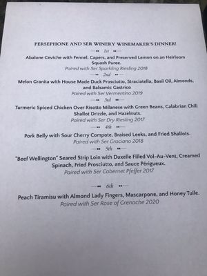 Menu photo 4 Persephone Aptos, CA